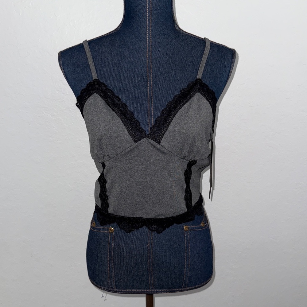 ROMWE Charcoal and Ebony Lace Cami